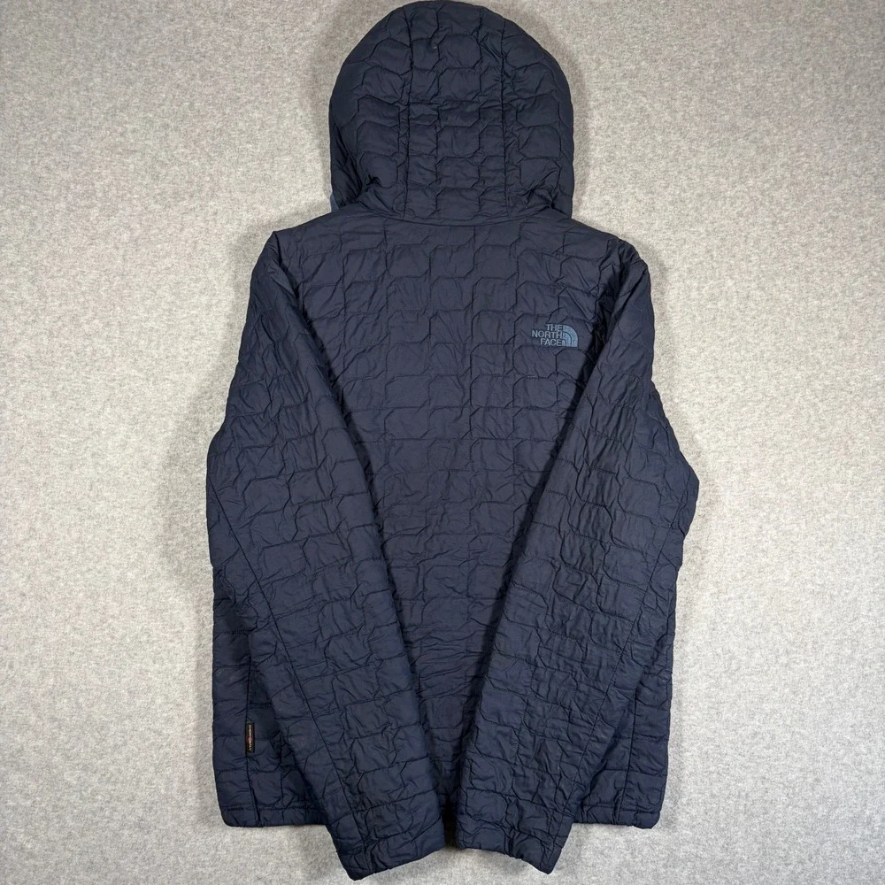 The North Face ThermoBall Jacket Mens Size Medium Navy Blue Quilted Hooded READ